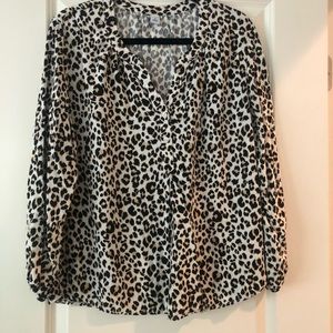 Old Navy Animal Print Blouse- XL